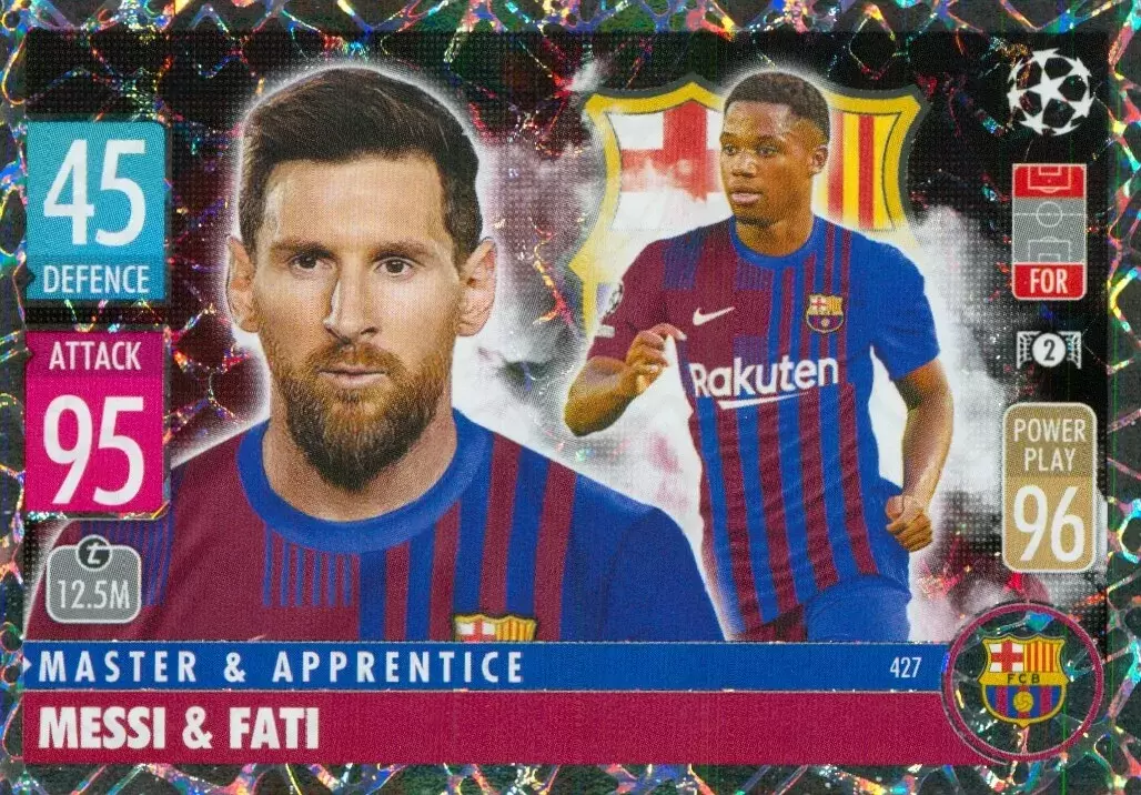 Match Attax - UEFA Champions League 2021/2022 - Lionel Messi & Ansu Fati - FC Barcelona