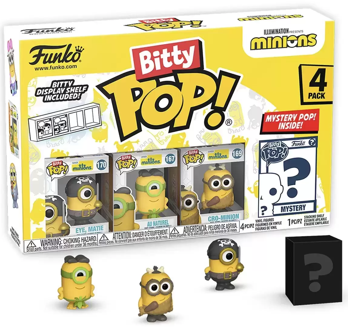Bitty POP! - Minions - Eye Matie, Au NAturel, Cro-Minion & Mystery