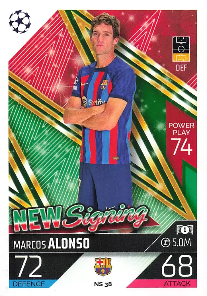 Match Attax UEFA Champions League 2022/2023 - Marcos Alonso - FC Barcelona