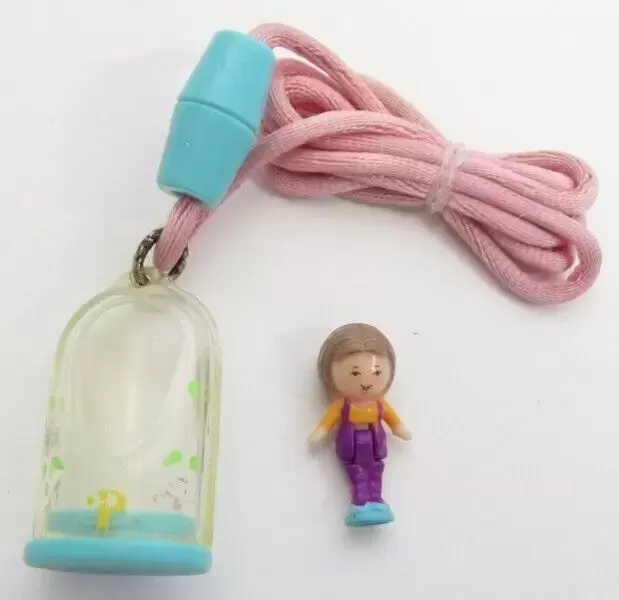 Polly Pocket (1989 - 1998) - Little Lulu In Necklace Blue Base Pink Cord