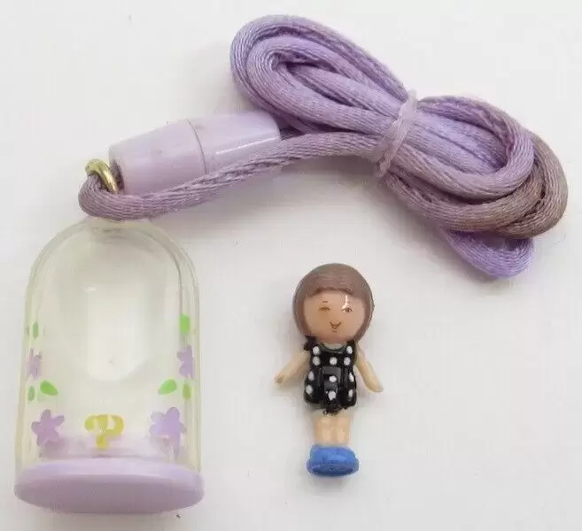 Polly Pocket (1989 - 1998) - Little Lulu Polka Dot Dress In Necklace Purple Base Purple Cord