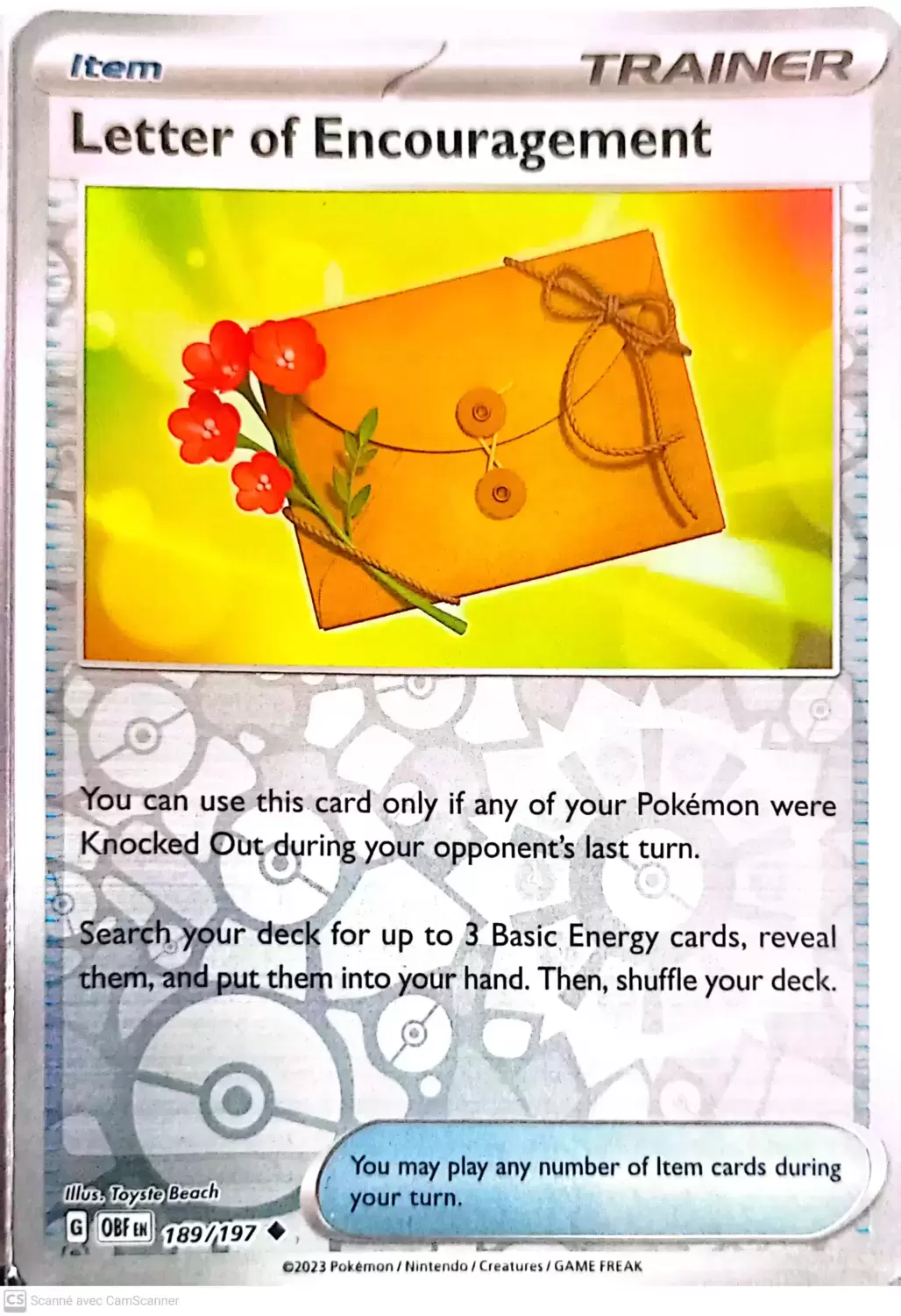Obsidian Flames - OBF (OBFEN) - Letter of Encouragement Reverse