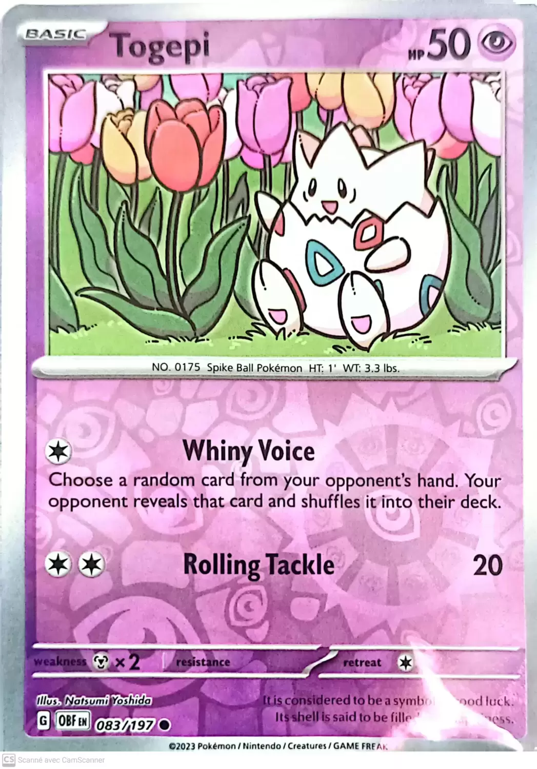 Obsidian Flames - OBF (OBFEN) - Togepi Reverse