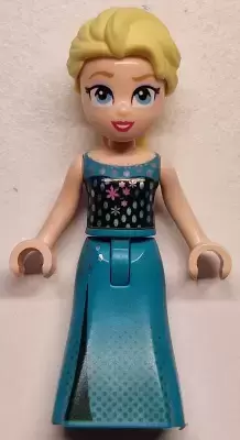 Lego Disney Minifigures - Elsa - Dark Turquoise Dress and Dark Green Halter Top