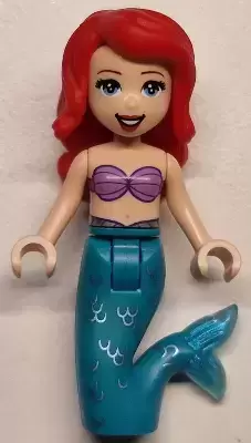 Lego Disney Minifigures - Ariel, Mermaid (Light Nougat) - Medium Lavender Shell Bra Top, Dark Turquoise Tail, Medium Blue Eyes