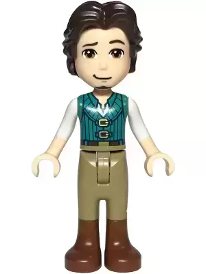 Lego Disney Minifigures - Flynn Rider - Mini Doll, Dark Turquoise Vest, Thin Hinge