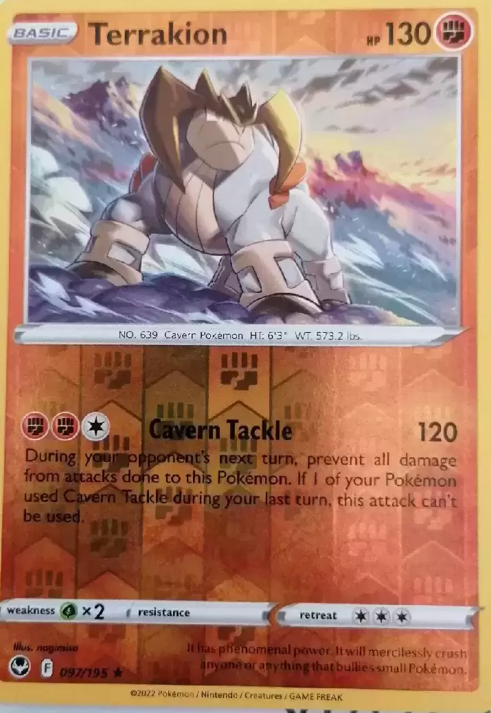 Silver Tempest - Terrakion Reverse