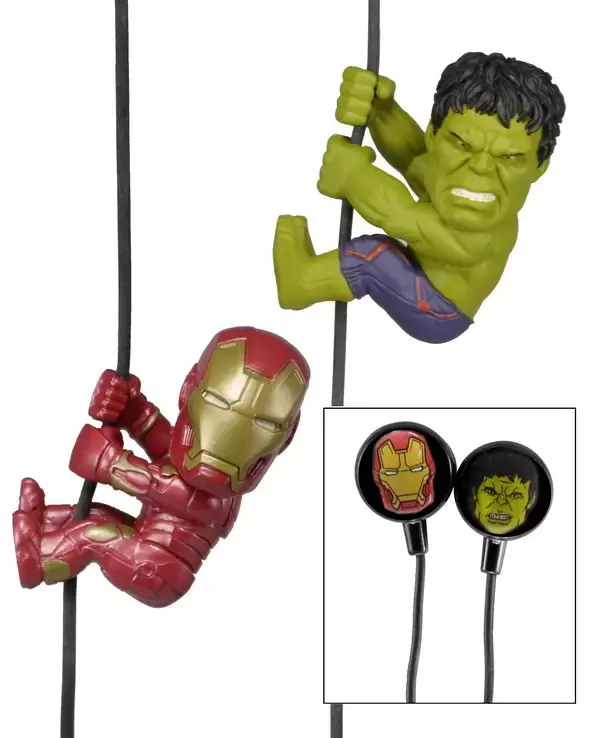 NECA - Scalers Earbuds Marvel - Iron Man & Hulk 2 Pack