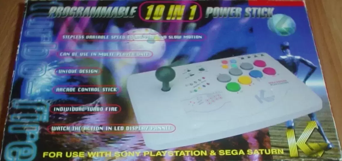 Arcade Stick - KV Stick - Programmable 10 in 1 Power Stick for PS & SS