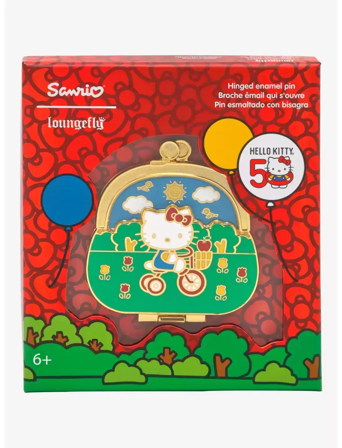 Loungefly and Boxlunch Pins - Hello Kitty 50th Anniversary Hinge Limited Edition Enamel Pin