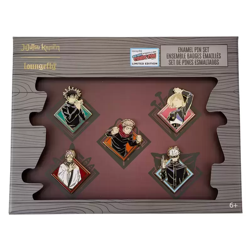 Loungefly and Boxlunch Pins - NYCC Limited Edition Jujutsu Kaisen Character 5pc Pin Set