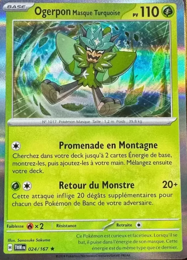 Mascarade Crépusculaire TWMFR - Ogerpon Masque Turquoise holographique