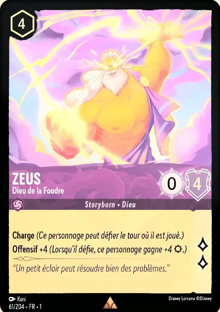 Premier chapitre - Zeus - Dieu de la Foudre - Brillante