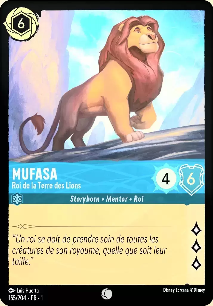 Premier chapitre - Mufasa - Roi de la Terre des Lions - Brillante