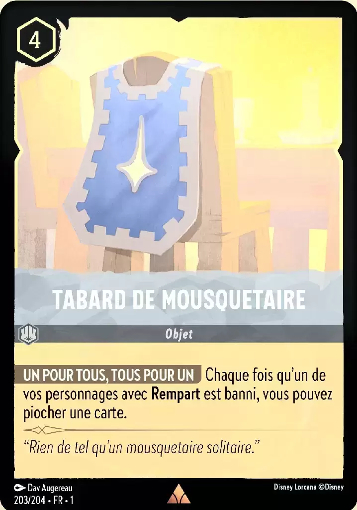 Premier chapitre - Tabard de Mousquetaire - Brillante