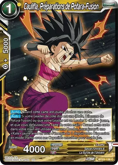 Perfect Combination [BT23] - Caulifla, Préparations de Potara-Fusion