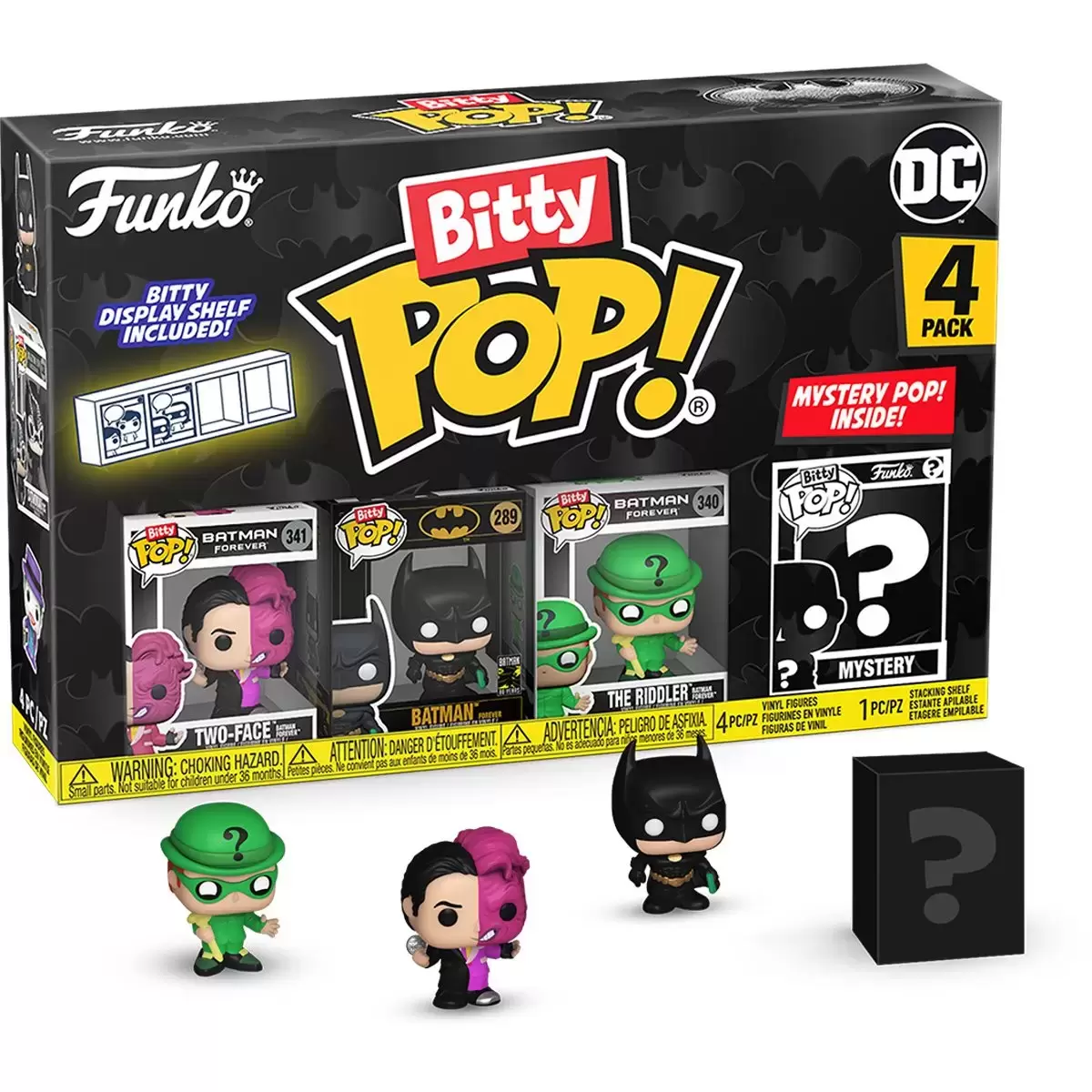 Bitty POP! - Batman 85th Anniversary  - Two-Face, Batman, The Riddler & Mystery