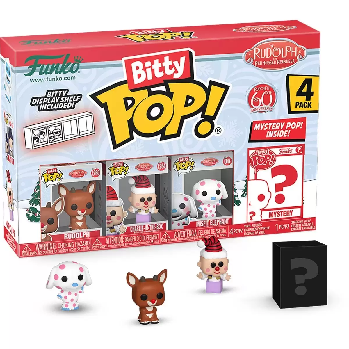 Bitty POP! - Rudolph the Red-Nosed Reindeer - Rudolph, Charlie-In-The-Box, Misfit Elephant & Mystery