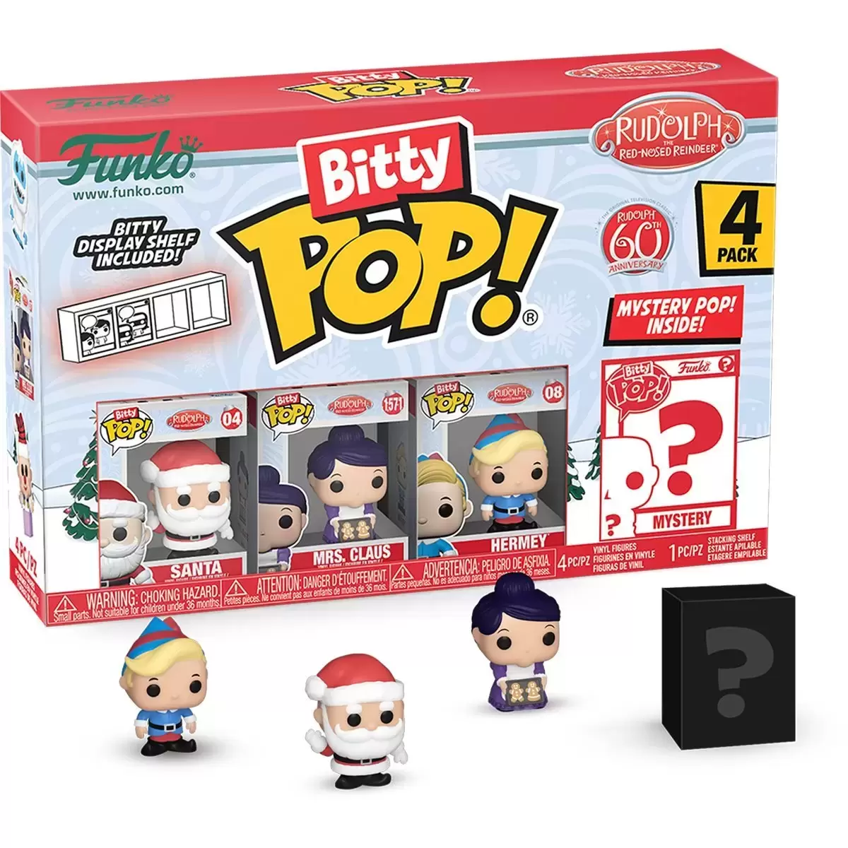 Bitty POP! - Rudolph the Red-Nosed Reindeer - Santa, Mrs. Claus, Hermey & Mystery