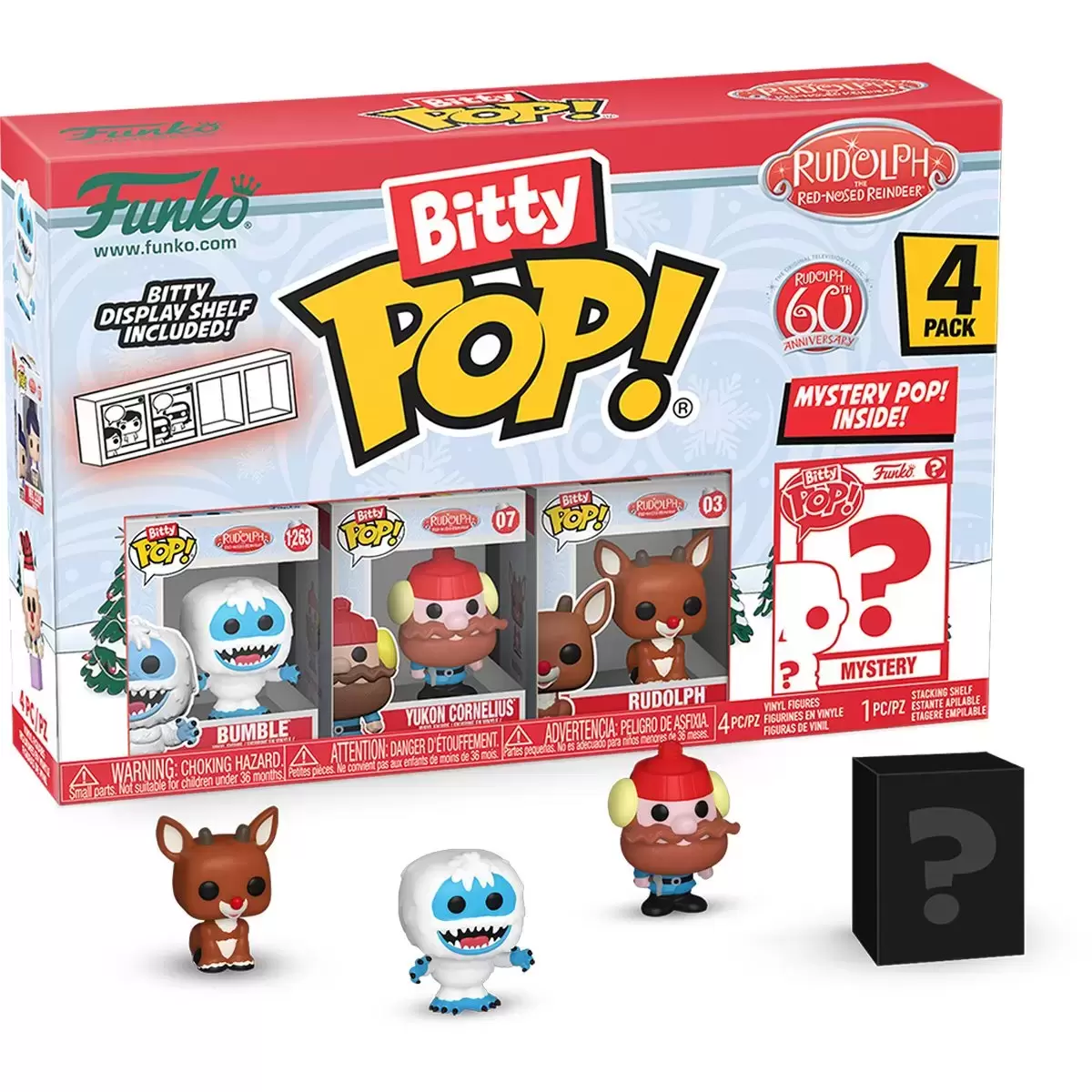 Bitty POP! - Rudolph the Red-Nosed Reindeer - Bumble, Yukon Cornelius, Rudolph & Mystery