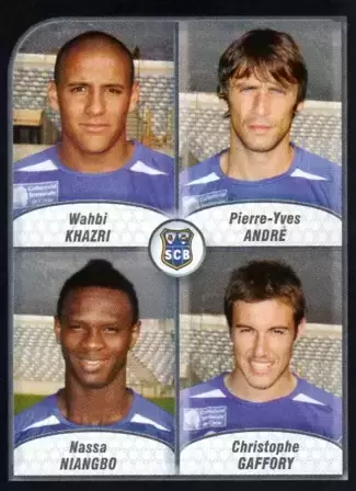Foot 2010 - Championnat de France de L1 et L2 - Wahbi Khazri / Pierre-Yves André / Nassa Niangbo / Christophe Gaffory - SC Bastia