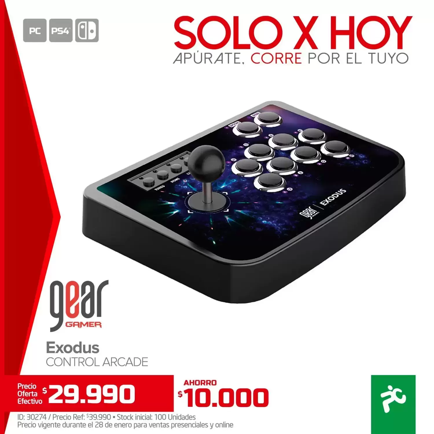 Arcade Stick - Gear GAMER - Exodus Controle Arcade