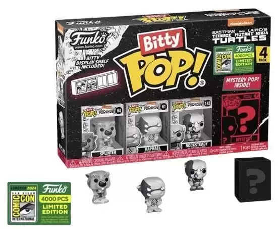 Bitty POP! - Eastman & Laird Teenage Mutant Ninja Turtles - Splinter, Rapphael, Rocksteady & Mystery