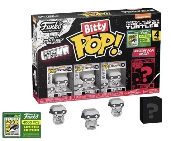 Bitty POP! - Eastman & Laird Teenage Mutant Ninja Turtles - Raphael, Donatello, Leonardo & Mystery