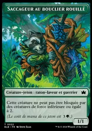 Bloomburrow - Jeton Saccageur au bouclier rouillé