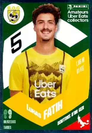 Foot 2024 Ligue 1 Uber Eats - Lukas Fatih - Boutons d’Or Ger - Amateurs Uber Eats Collectors