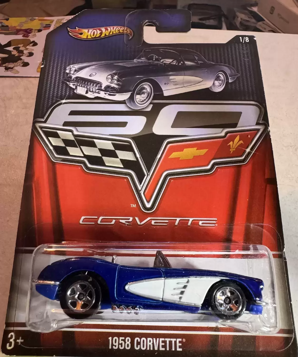 Mainline Hot Wheels - Hot Wheels - Corvette 60th Anniversary Series - 1958 Corvette (1/8)