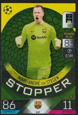 Match Attax UEFA Champions League 2022/2023 - Marc-André ter Stegen - FC Barcelona