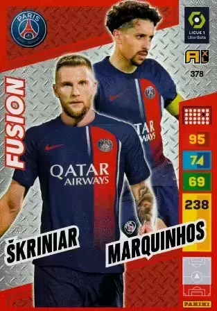 Adrenalyn XL 2023-2024 - France - Marquinhos / Milan Skriniar - Paris Saint-Germain - Fusion