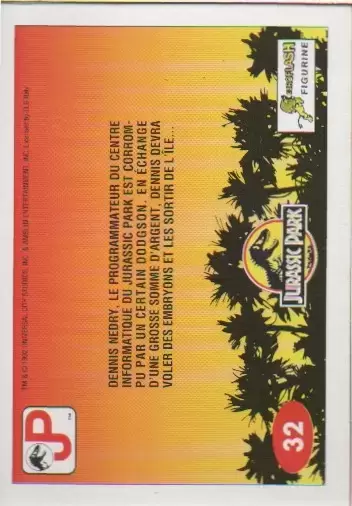 Jurassic Park (Euroflash-Figurine) - Carte n°32