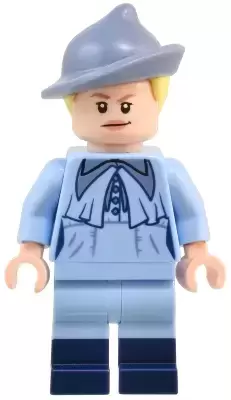 Lego Harry Potter Minifigures - Fleur Delacour - Bright Light Blue Robe, Smirking / Scared