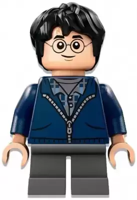 Lego Harry Potter Minifigures - Harry Potter - Dark Blue Hoodie, Dark Bluish Gray Short Legs