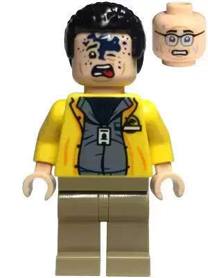 Lego Jurassic World Minifigures - Dennis Nedry - Dark Blue Undershirt