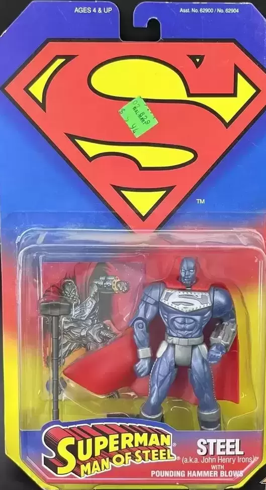 Superman Man Of Steel - Kenner 1995 - Steel a.k.a john Henry Irons with Pounding Hammer Blows