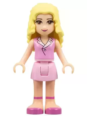Lego Friends Mini-Dolls - Friends Marie - Bright Pink Skirt, Bright Pink Sleeveless Blouse Top