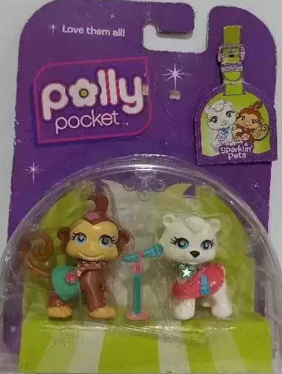 Polly Pocket (2007 – 2008) - Sparklin’ Pets Duets Series 1 2/6 - Monkey 25/Polar Bear 26