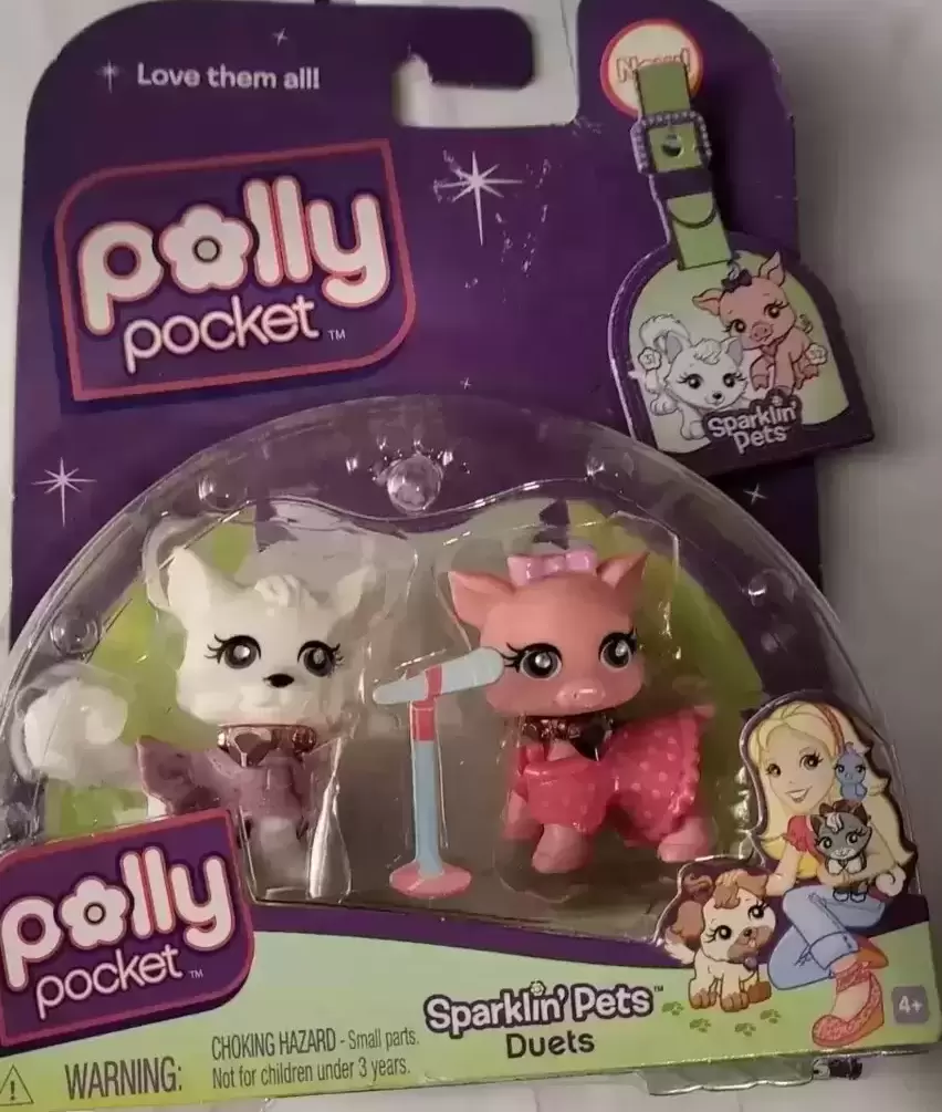 Polly Pocket (2007 – 2008) - Sparklin’ Pets Duets Series 1 5/6 - Dog 31/Pig 32