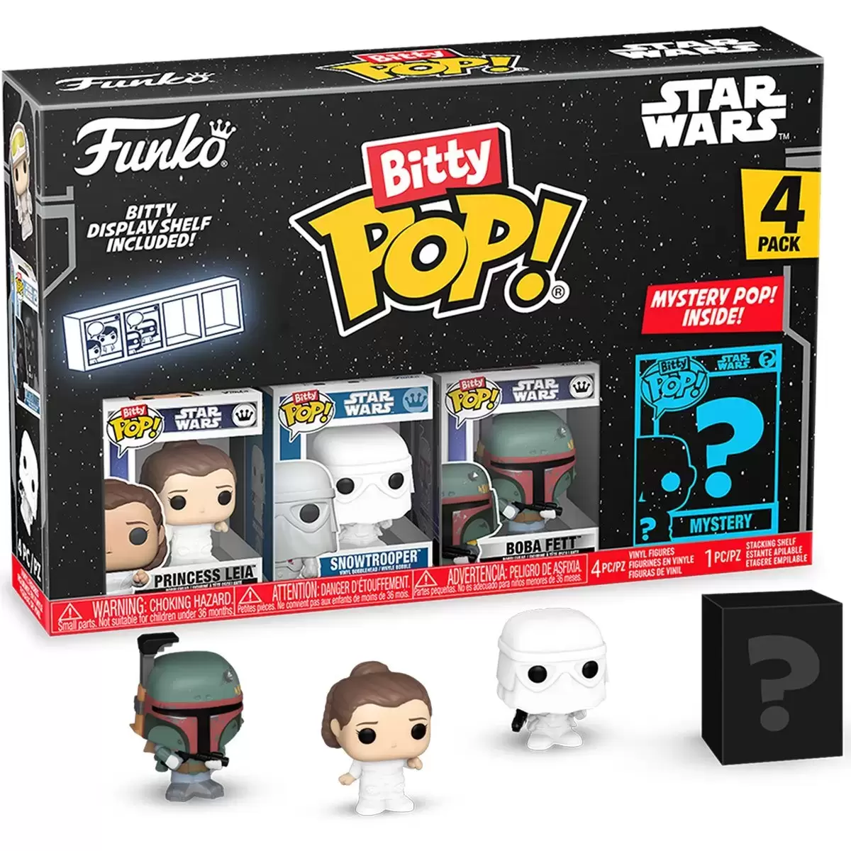 Bitty POP! - Star Wars - Princess Leia, Snowtrooper, Boba Fett & Mystery