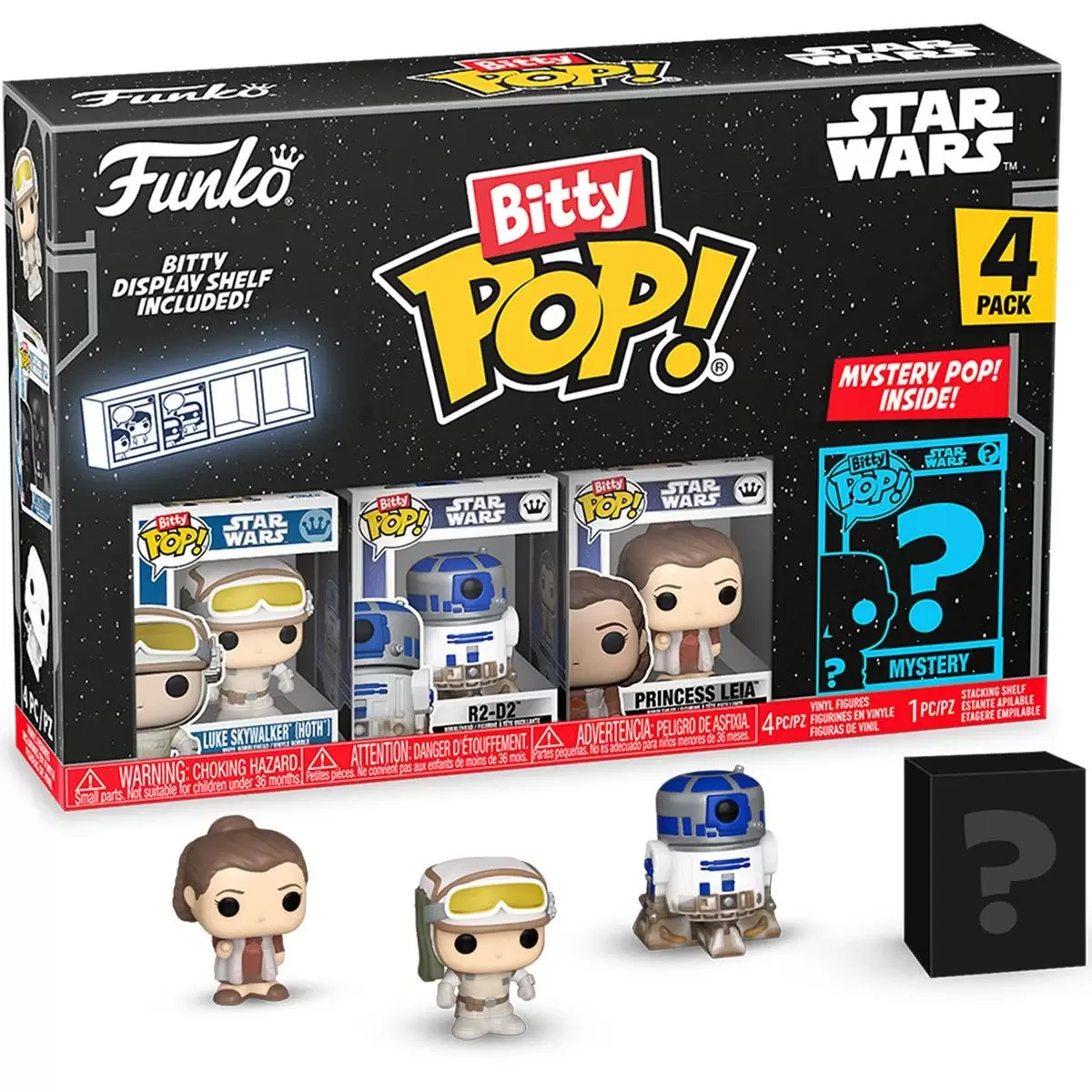 Bitty POP! - Star Wars - Luke SKywalker Hoth, R2-D2, Princess Leia & Mystery