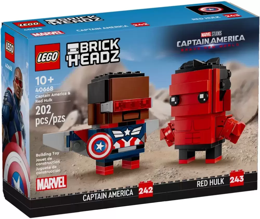 LEGO BrickHeadz - 242 & 243 - Captain America & Hulk rouge