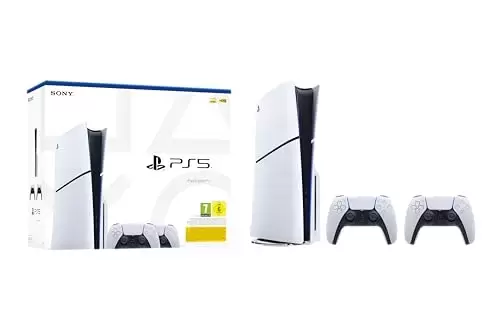 Matériel PS5 - Console PlayStation 5 Édition Standard, PS5 avec 2 Manettes Sans Fil DualSense, Couleur : Blanche