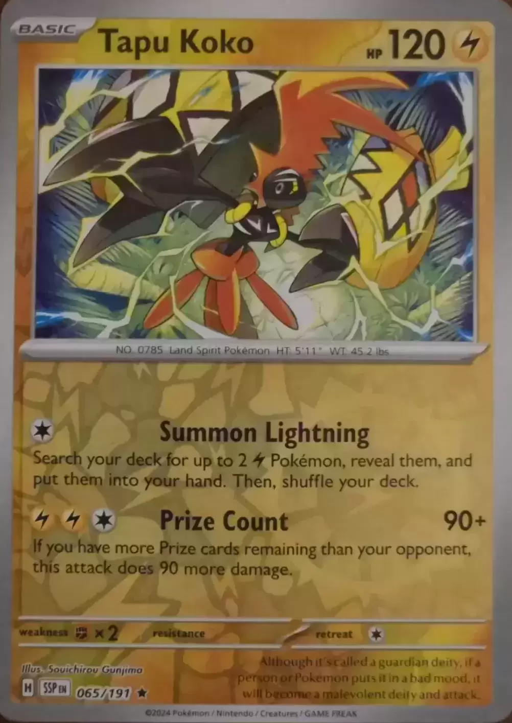 Surging Sparks SSPEN - Tapu Koko Reverse