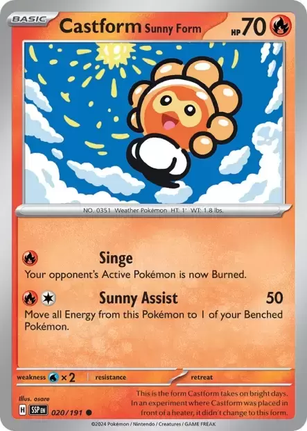 Surging Sparks SSPEN - Castform Sunny Form