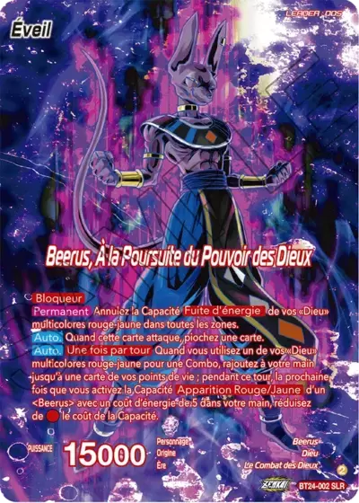 Beyond Generations [BT24] - Beerus // Beerus, A la Poursuite du Pouvoir des Dieux (Special Leader Rare)