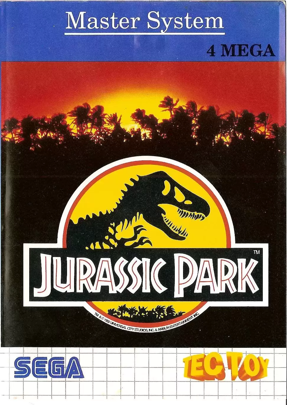 Tectoy - Brazilian Master System Games - Jurassic Park