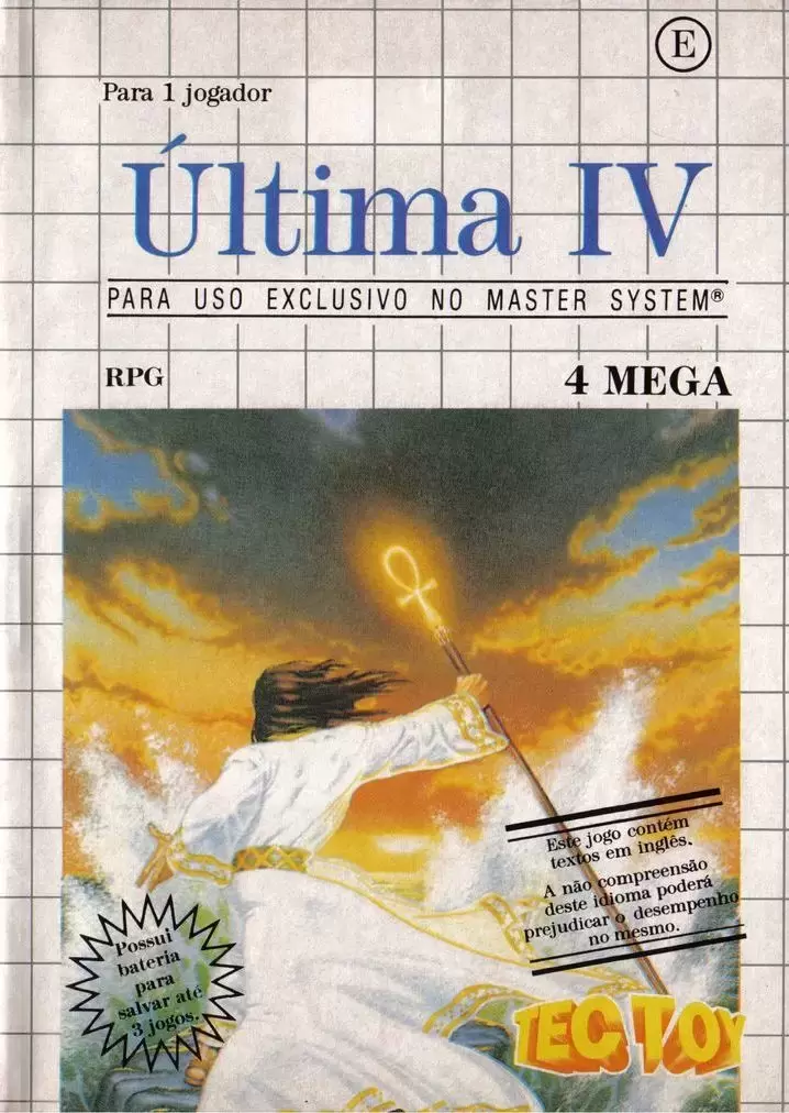 Tectoy - Jeux Master System Brésil - Ultima IV: Quest of the Avatar
